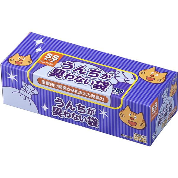 （まとめ）うんちが臭わない袋BOSネコ用箱型SS200枚(×5セット) 6,274円