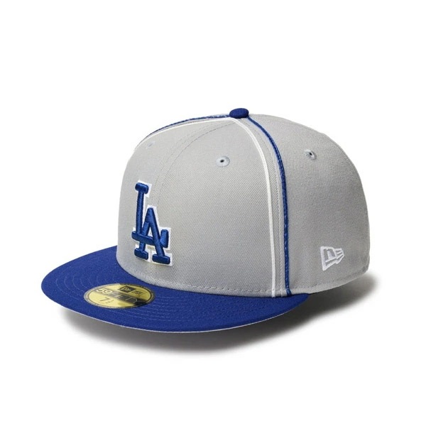 NEWERA CAP ニューエラ キャップ 59FIFTY MLB Taping ロサンゼルス・ドジャース グレー ダークロイヤルバイザー メンズ 男性 帽子 ハット 小物 国内正規品 正規取扱店