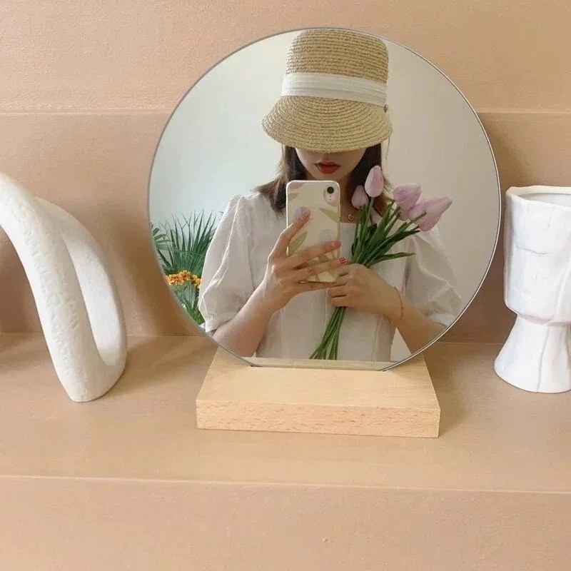 【20点セット】【急速出荷】スタンドミラー　鏡　ミラー　デザイン　雑貨　インテリア　おしゃれ　かわいい　可愛い　卓上　丸　大
