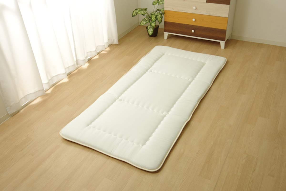 イケヒコ・コーポレーション 敷きふとん FIヌード ダブル 寝具 洗える 無地 ヌード 約140×210cm アイボリー