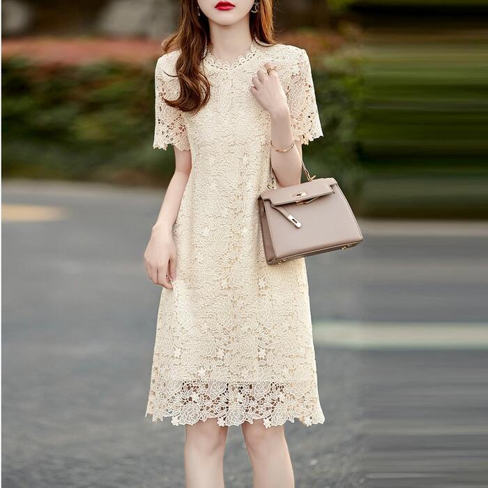 ワンピース ワンピ ドレス レース チャイナドレス レディース エレガント きれいめ カジュアル 大人 可愛い フェミニン ひざ丈 半袖 クラシカル 上品 オケージョン お呼ばれ ナチュラル ベージュ