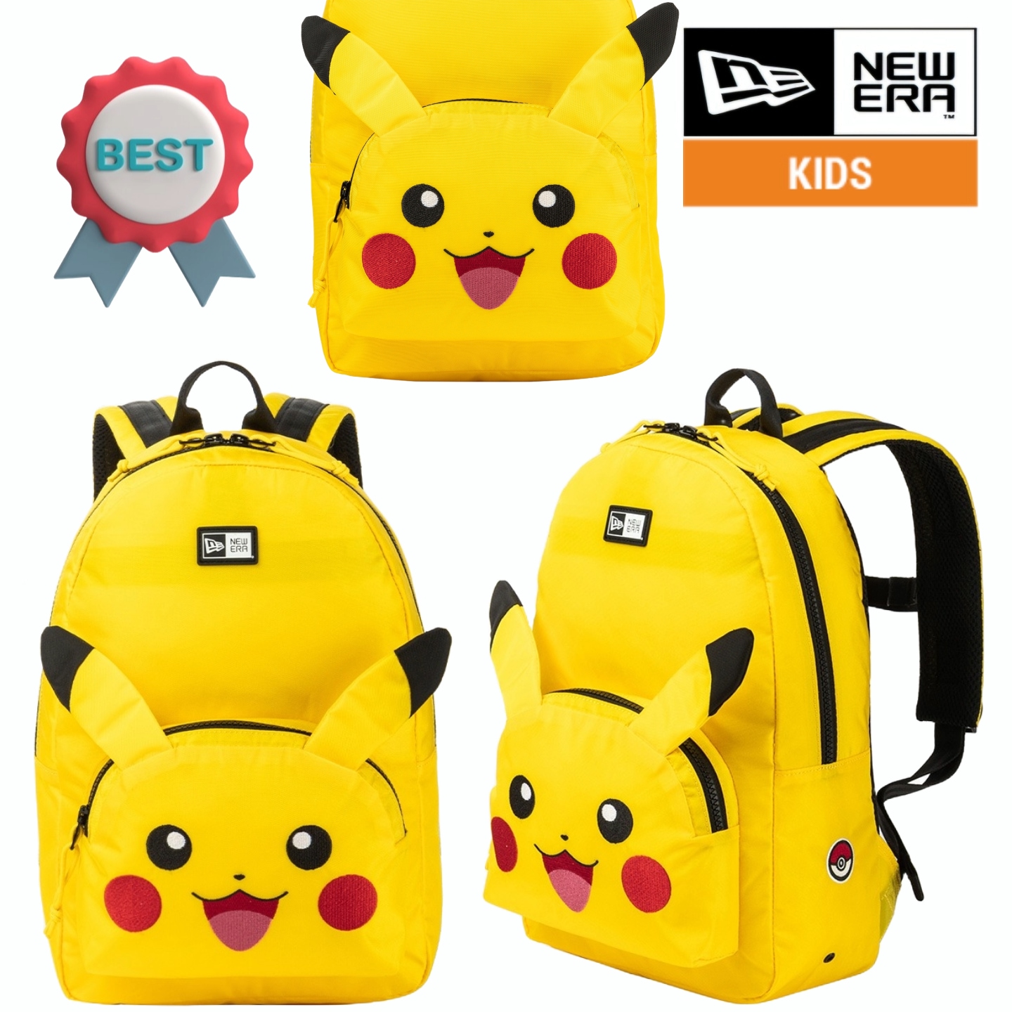 NEW ERA POKEMON COLLECTION, 2025 ポケモン ピカチュウ バックパック イエロー キッズバッグ 子供用バッグ かわいい バックパック