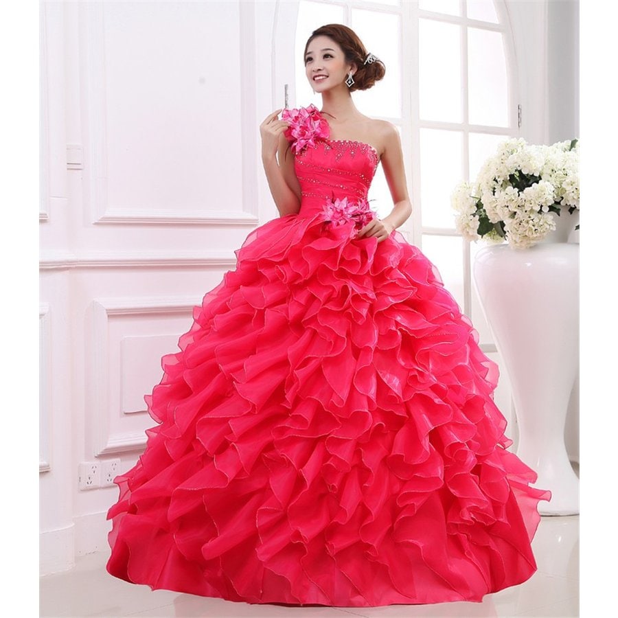 カラードレス ロングドレス 豪華ウェディングドレス 結婚式 演奏会ロングドレス コンサート 二次会 舞台衣装 レッド高品質