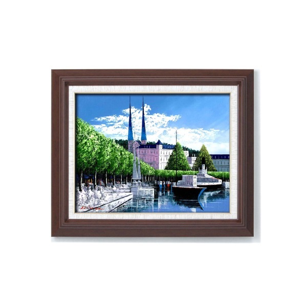 油絵額 フレームセット F6号 広瀬和之「ルツェルン」 433×525×50mm 化粧箱入り 額縁 額 フレーム 0213al） 車用品・バイク用品 広瀬 和之油絵額F6金 1139440・ルツェルン