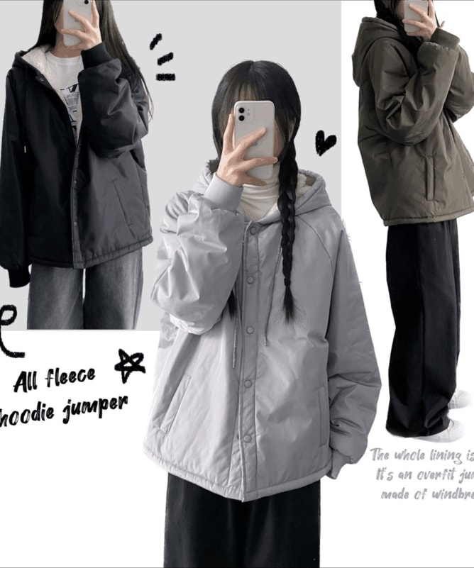 All fleece hoodie jumper