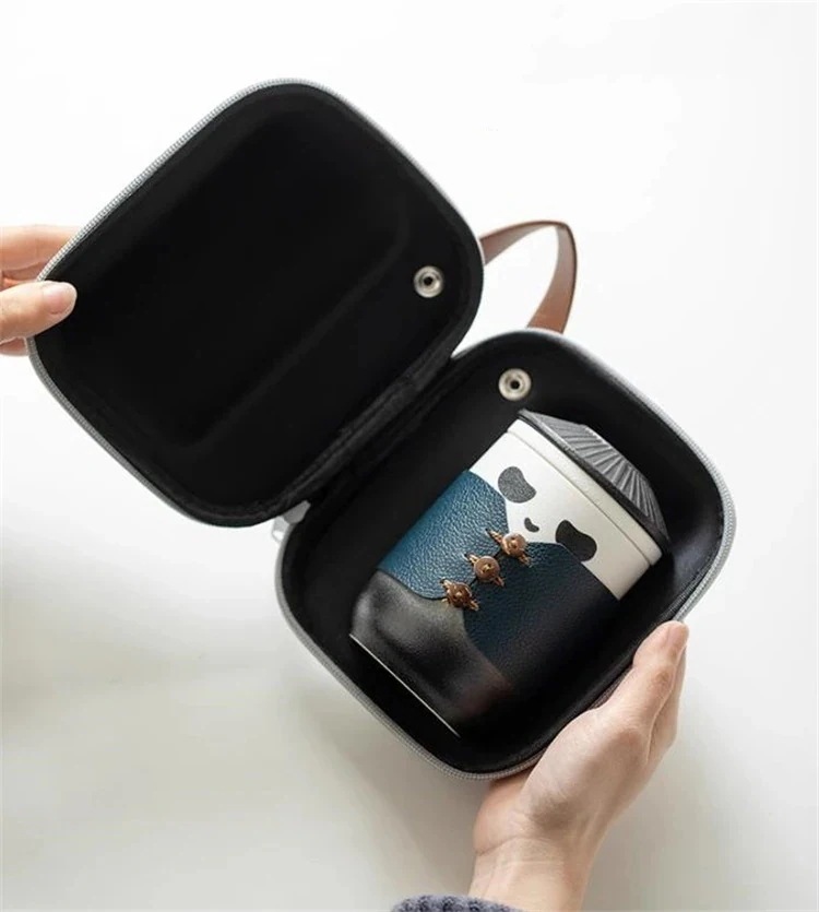 メガ割 24新型早い者勝陶磁器の湯飲トレン収納バッお茶の分プレゼンパンダエクスプレスカッポータブ旅行茶茶器セット福袋