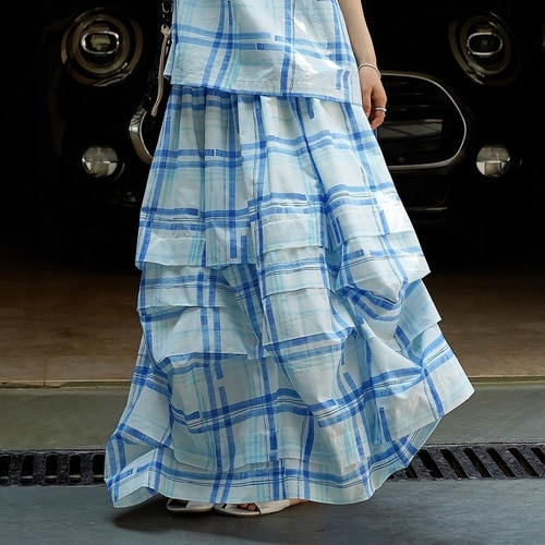 [2色]コットンフレアフレンチロングスカート