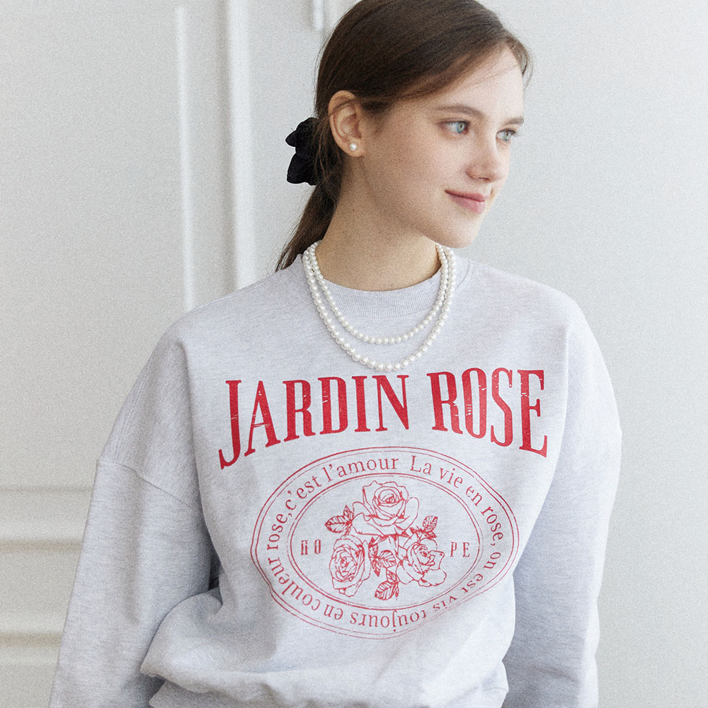Jardin Rose Sweatshirt - Light Grey