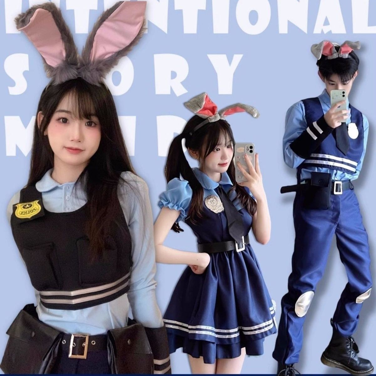 ハロウィーン・コスチューム お巡りさんジュディバニーコスプレ衣装ドレスハロウィンコミコンセット