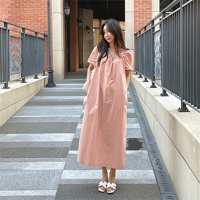 アプリコット スクエア ロングワンピース(2color)