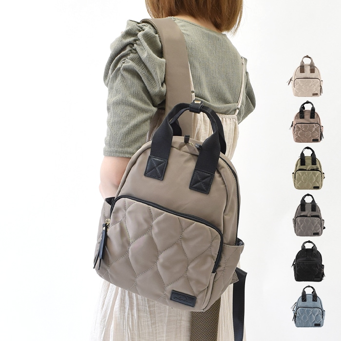キルティングラウンドミニリュック / リュック リュックサック かばん 鞄 バッグ バック レディース ミニ 小さめ 撥水 はっ水 マザーズバッグ 軽量 通勤 おしゃれ きれいめ 旅行 コンパクト マ