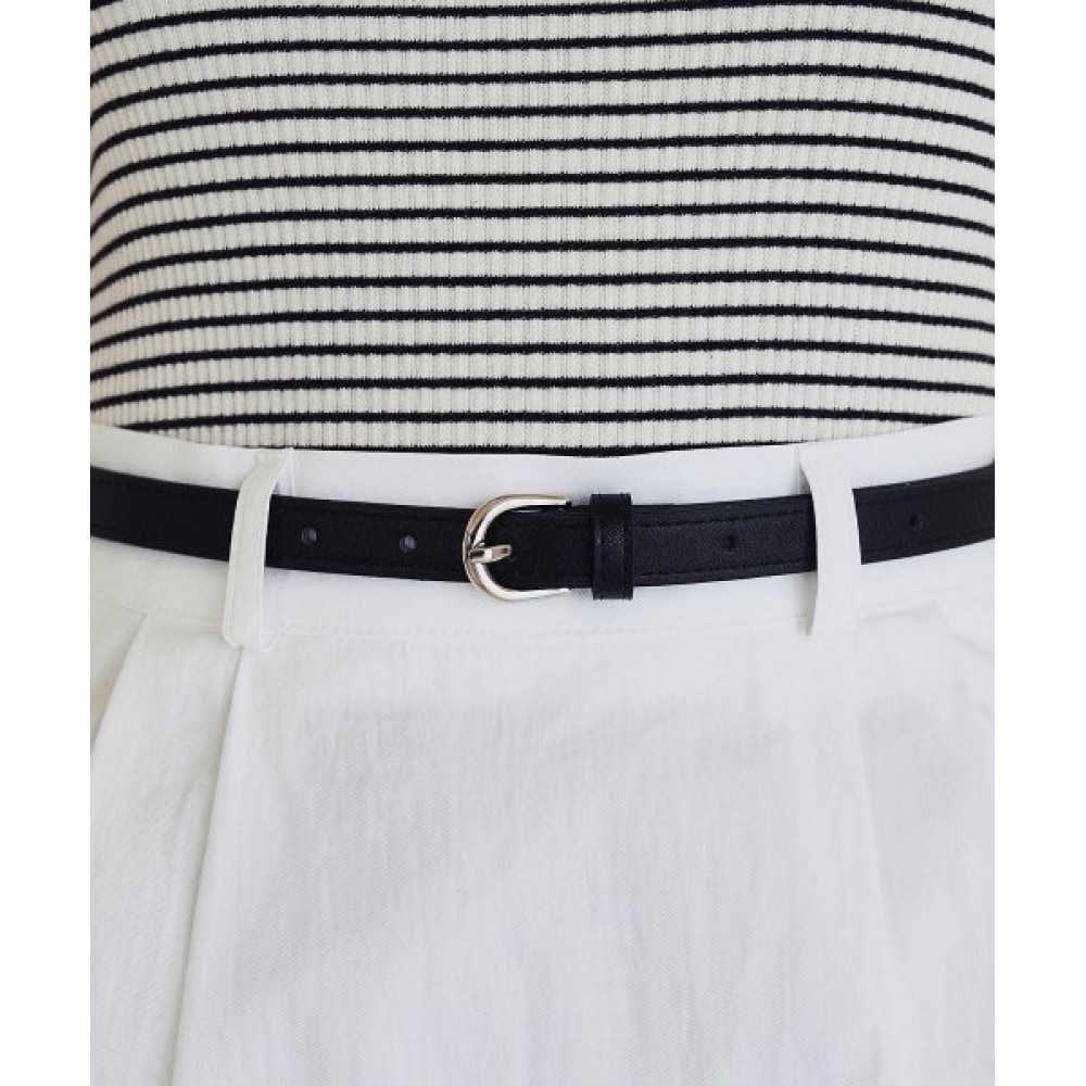 LOEIL ラウンドバックルスリムベルト-2色