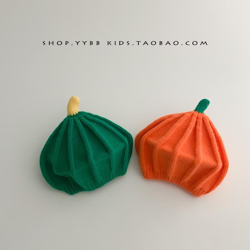 キッズ ベビー 帽子 ベビー 帽子 秋冬 韓国 男の子 女の子 ニット カボチャ 帽子 ベビー ウール帽子 子供 ベレー帽