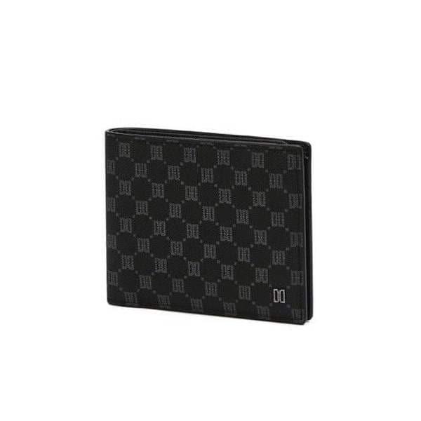 DBWA5F126BK [LOUIS PVC][ルイス PVC] ブラックレザーロゴ DD パターンスリム二つ折り財布