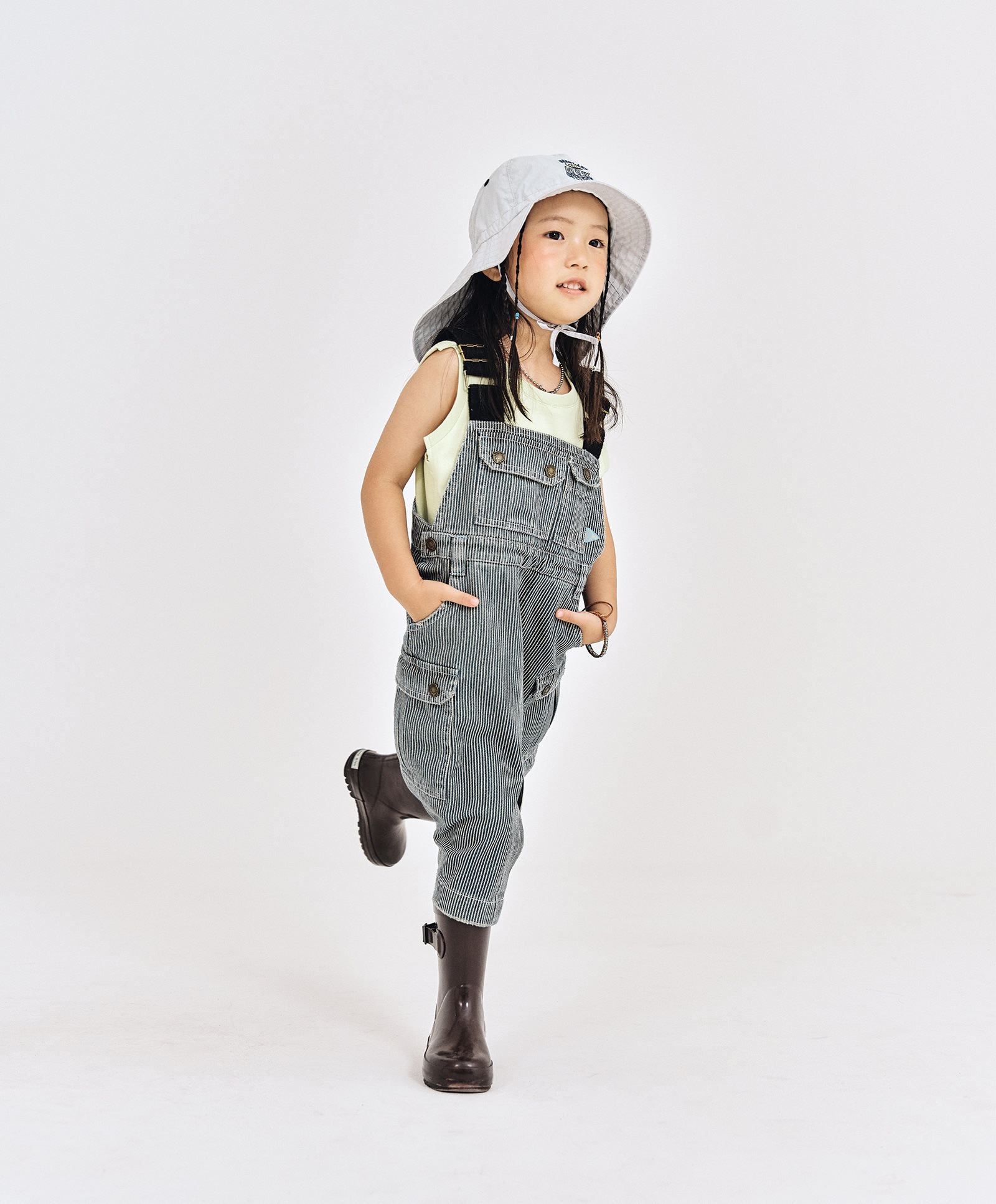 DENIM OVERALL ONEPIECE_KIDS [BLUE(STRIPE)]