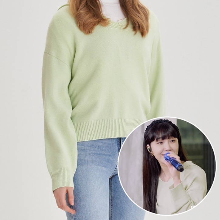 Apink ウンジ着用 / クラシックセーラーニット(ライム)韓国ファッションニット 韓国人気ブランド 秋冬服 9,086円