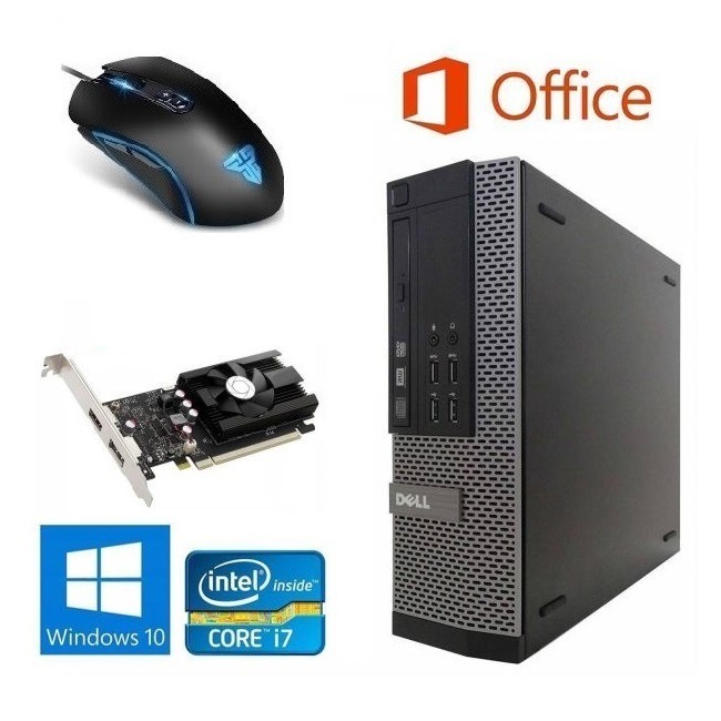 【ゲーミングPC】DELL 7010 Windows10 PC GT1030 ゲーム快適！ Core i7 メモリー8GB SSD:120GB & 最新版 ゲーミングマウス X9 USB有線
