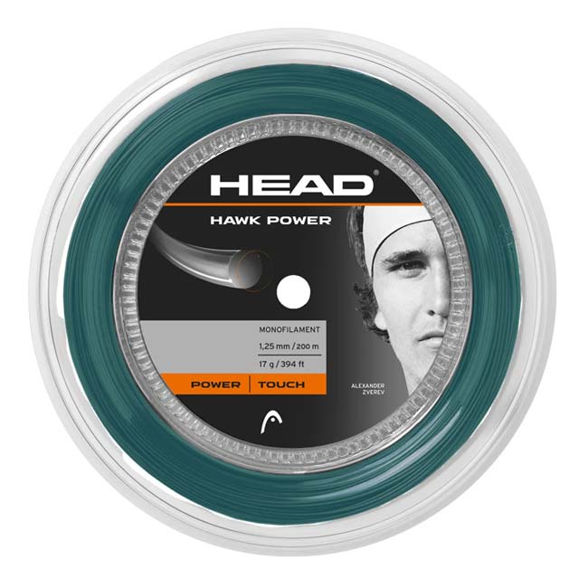 ヘッド(HEAD) HAWK POWER ホーク パワー 17(1.25mm)／16(1.30mm) 200Mロール 硬式テニス ポリエステルガット 281032-PTペトロール(24y10m)