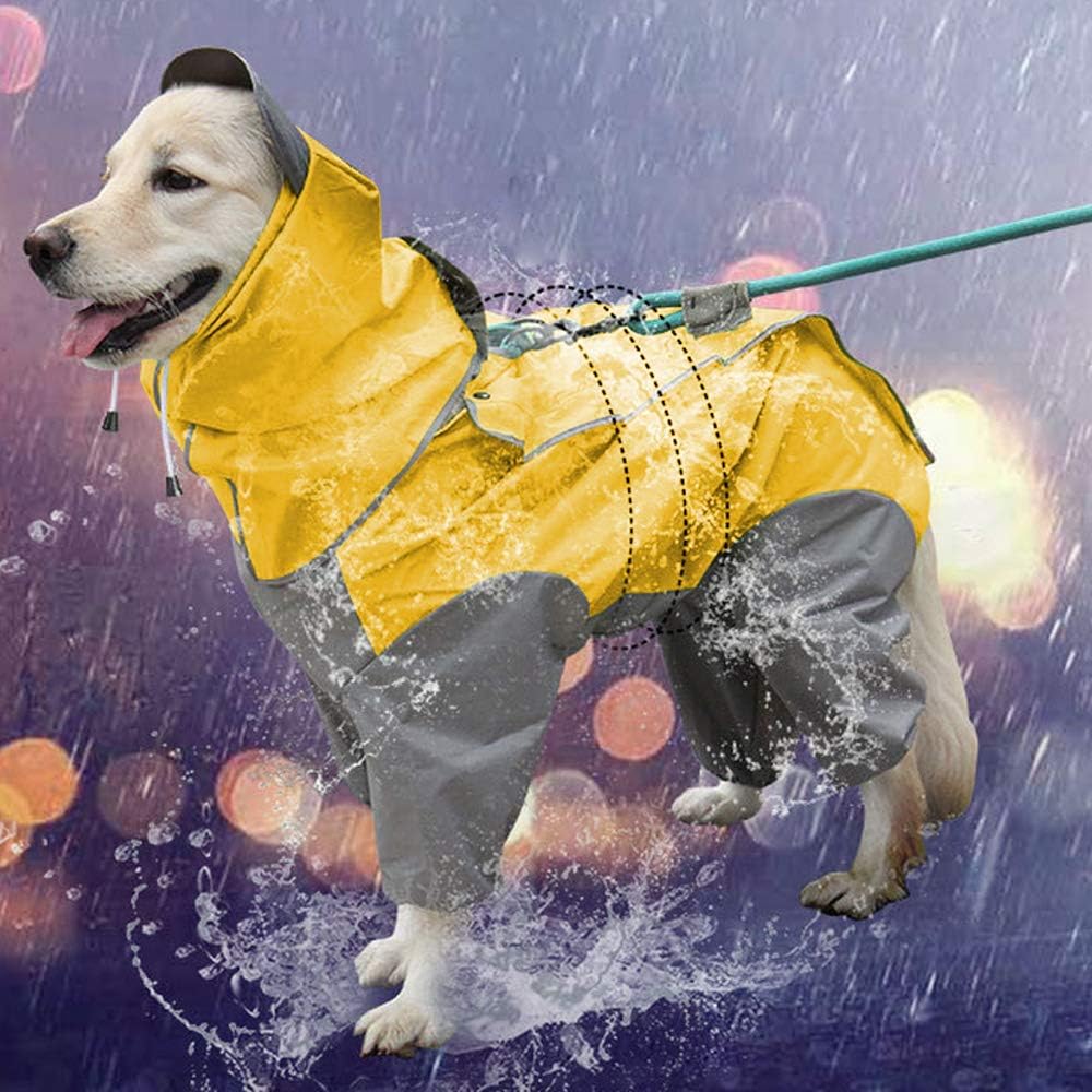 犬用レインコート ポンチョ防水 防風 防雪 防塵通気性 耐久性あり 着脱簡単帽子付き多サイズ対応 (小型犬中型犬大型犬)材質: 防水素材使用シーン: 雨天雪天時の散歩