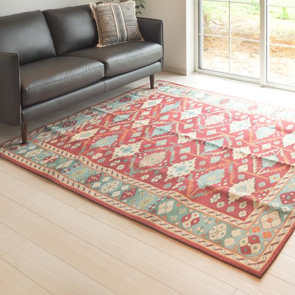 ラグマット 絨毯 ラグ マット キリムラグ 170×230cm 長方形 アンティーク調 インド 滑り止め すべり止め おしゃれ 西洋風 北欧 厚手 エスニックス 綿 15,932円