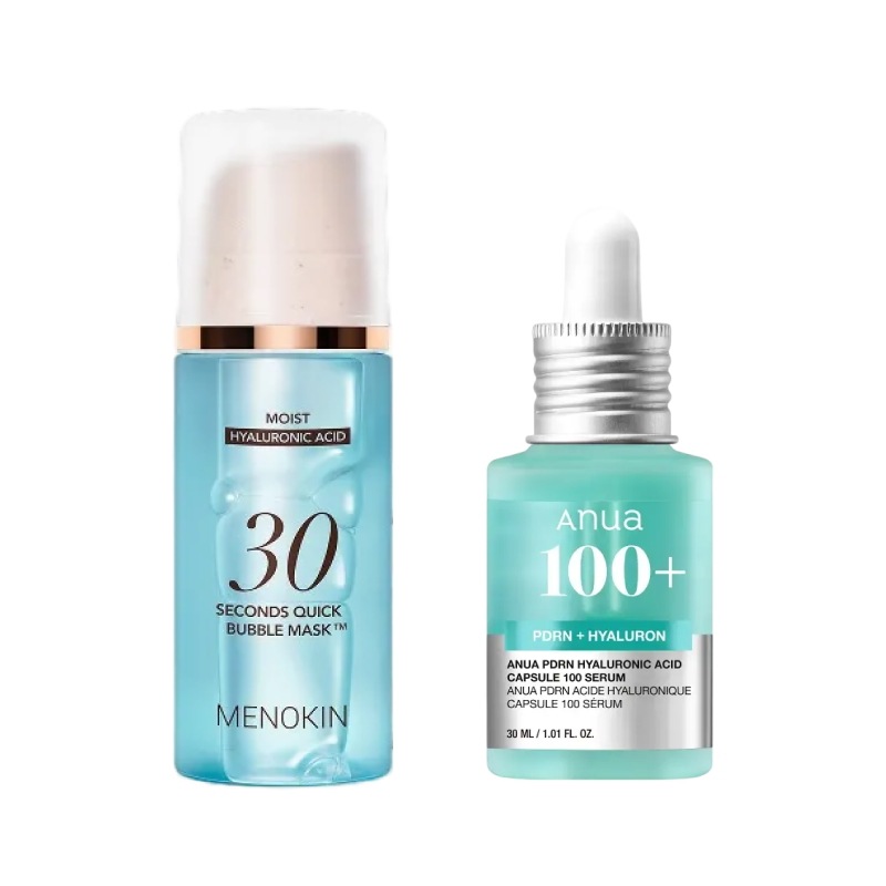 【乾燥対策うるおいセット】30秒バブルパック モイスチャー＋PDRN ヒアルロン酸100 カプセル美容液 30ml 韓国スキンケア 水分チャージ ハリツヤ