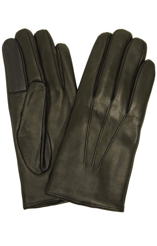 [キャロンセレクト] レザーグローブ イタリア製 メンズ スマホ対応 革手袋 カシミヤライニング