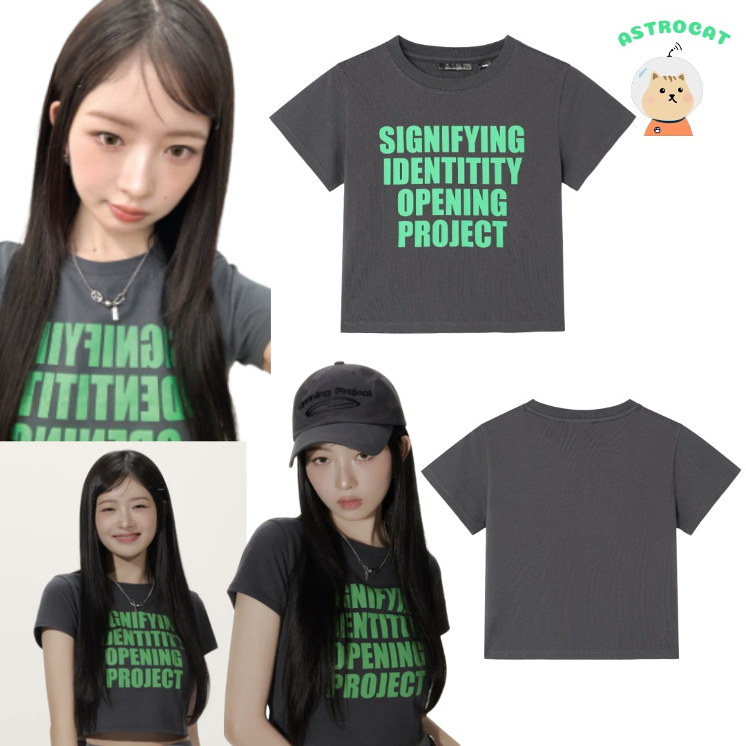 [IVEレイ着用]W Signifying Cropped T Shirt_Charcoal