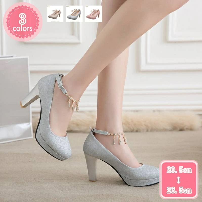 1000円OFFクーポン 前厚 パンプス プラットフォーム アンクルストラップ ハイヒール ゴスロリパンプス 太ヒール ヒール8cm 結婚式 サンダル レディース 歩きやすい 痛くない 疲れない 低反