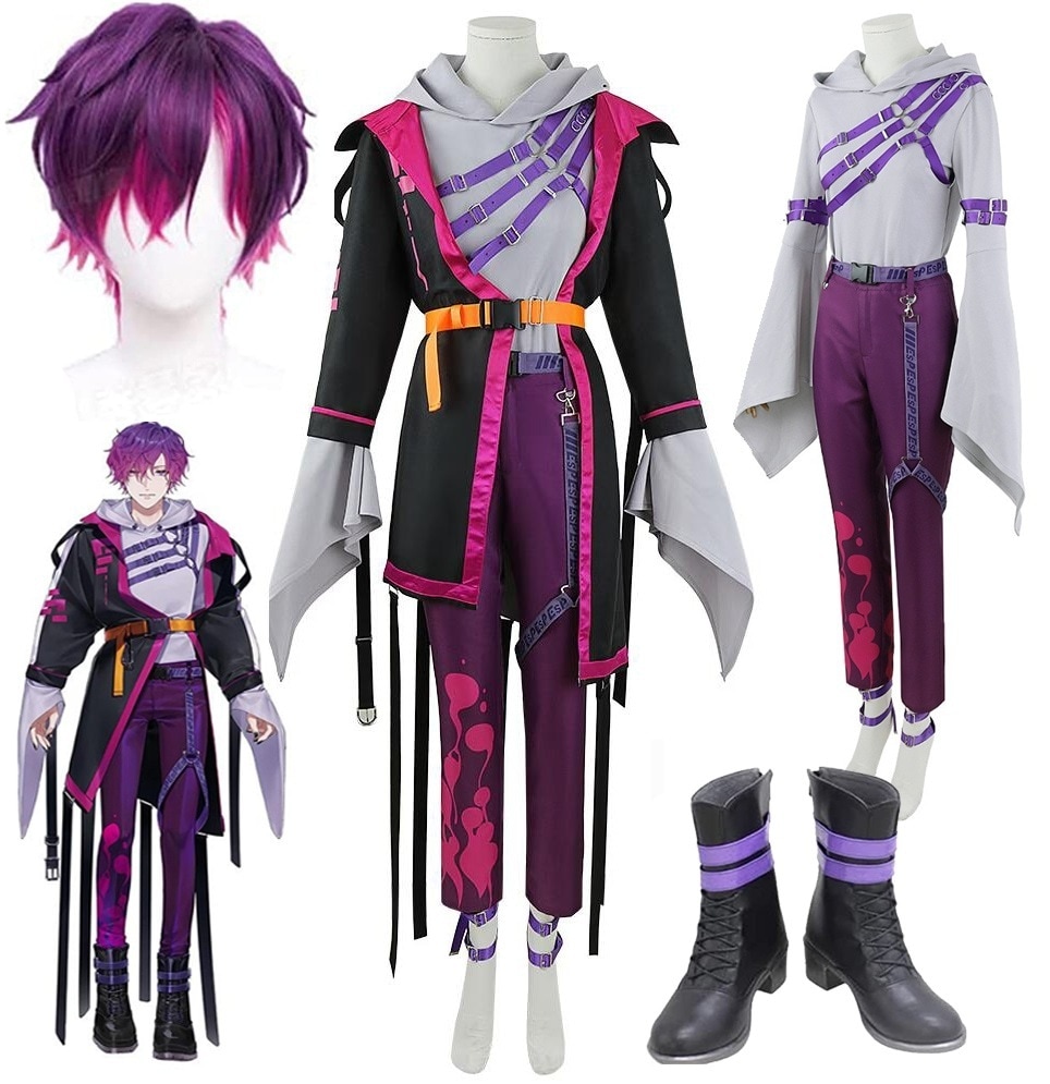 浮奇 ヴィオレタ Uki Violeta コスプレ 衣装 ウィッグ 靴 追加可能 バーチャルYouTuber 変装 クリスマス イベント パーティ コスチューム変装