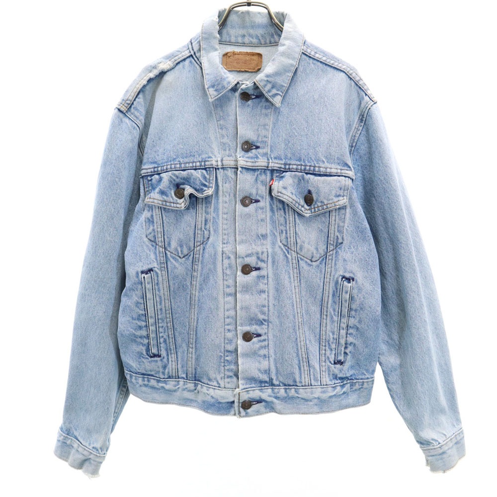 80s 90s USA製 オールド デニムジャケット 41R アイスブルー ジージャン トラッカー メンズ