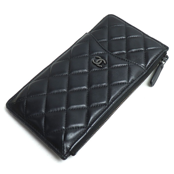 CHANEL シャネル カードケース フォン＆カードケース ブラック AP1652 レディース 中古名刺入れ・カードケース