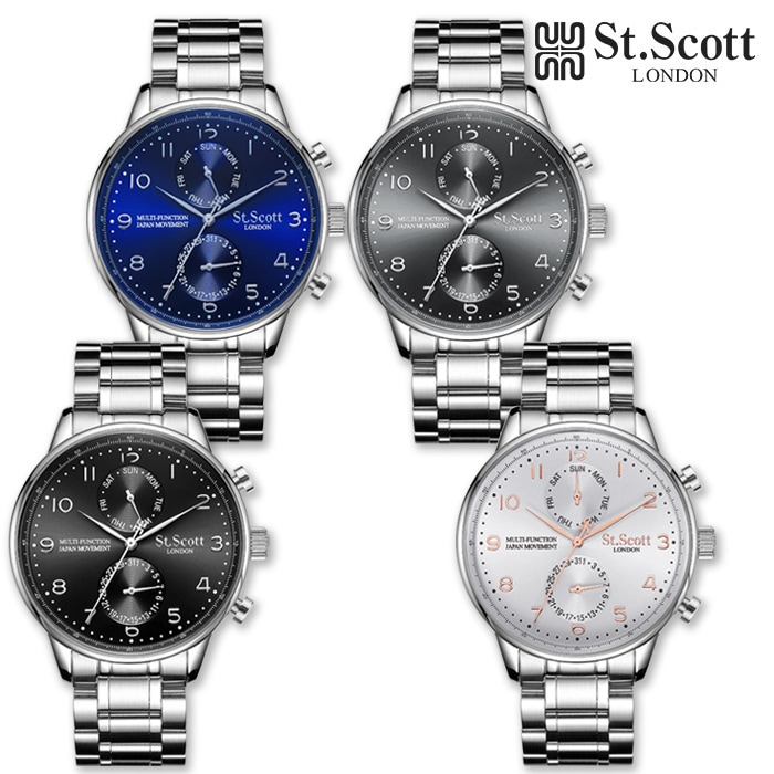 ST.SCOTT LONDON ST7116M Serapisセラピースマルチメンズメタルウォッチ4種