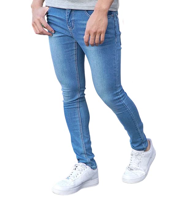 [サムディフ] ストレッチスキニーパンツ 【極細スキニー】 スキニー ジーンズ メンズ 細め デニムパンツ 細身 タイト ストレッチ joker M ブルー