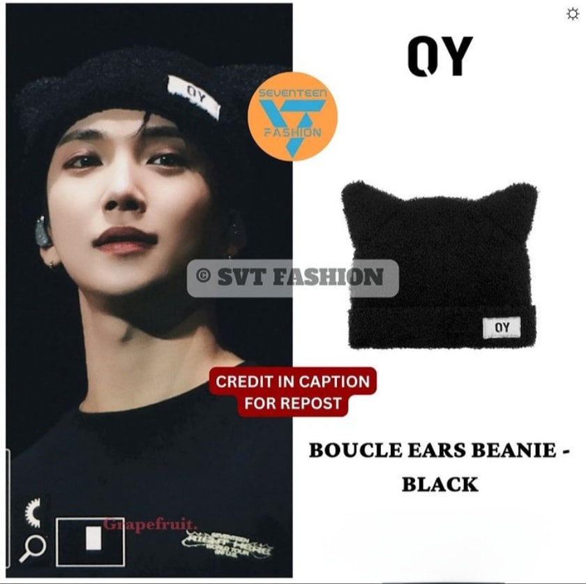 OY/Seventeen Joshua wear/BOUCLE EARS BEANIE - BLACK