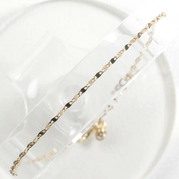 エテ K10YG ブレスレット 総重量約0.5g 約18cm ジュエリー 中古