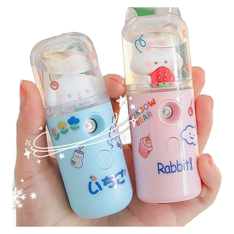 かわいい補水器ナノスプレー学生が携帯型小型加湿器を手に顔に冷たいスプレー保湿蒸し器子犬ダダ-ブルー30%までに制限