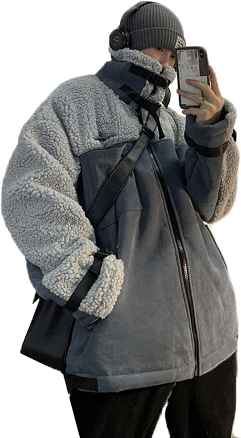 5XL ボアコート 厚手 メンズ レディース パッチワーク ジャケット ペアルック 大きいサイズ 立ち襟 フリース アウター 保温 防寒服 秋服 冬用 ファッション 韓国風 カップル