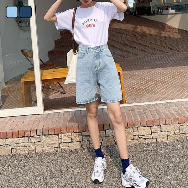 女性ベーシックハイウエストデニムショートパンツDMOW PTH SOHSWDP043_P391963471