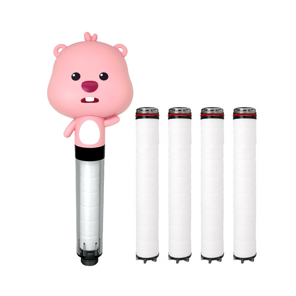 [セット] 細かい網ルピー マルチフィルター シャワー器+詰め替え用 ディクリーン マルチフィルター(4P)