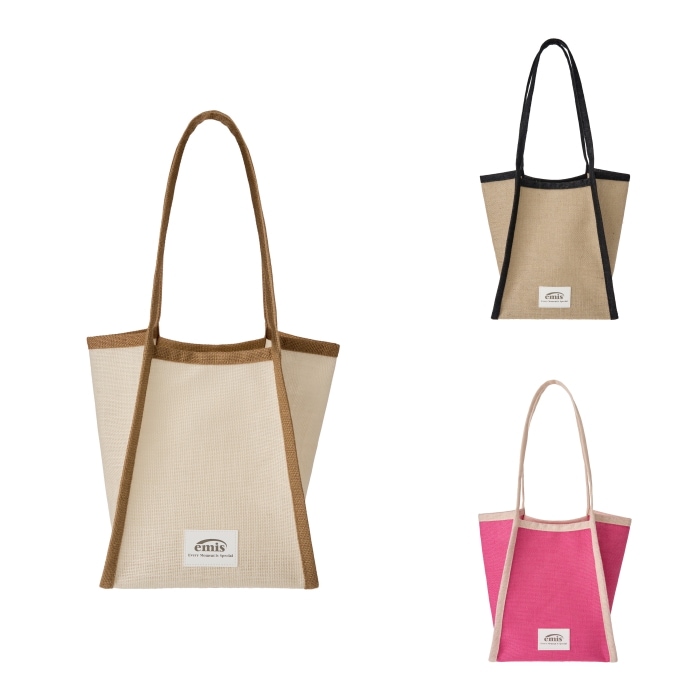 【EMIS】 LINEN BEACH BAG : 3COLORS