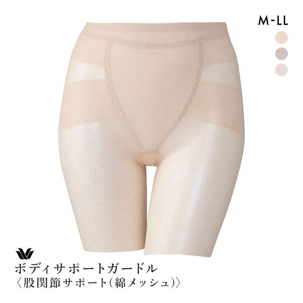 ワコール ボディサポートガードル 綿メッシュ ガードル ロング丈 お腹すっきり 股関節サポート 通気