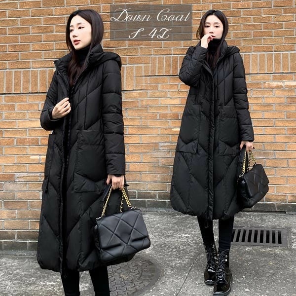 ダウンコート ベンチコート レディース 90％ダウン ロング フード アウター 大きいサイズ ダウンジャケット シンプル 冬服 柔らかい 無地 ロングコート 暖かい 大きいサイズ 防寒性抜群！dv14