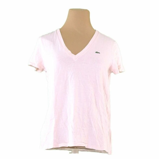 Tシャツ Vネック ワニマーク 40サイズ ライトピンク系 中古