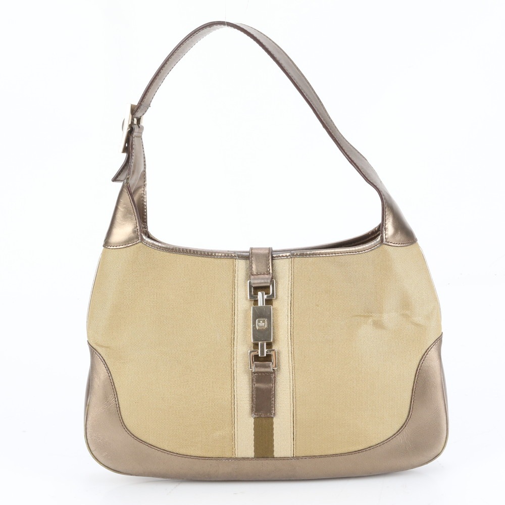 美品 ジャッキー ワンショルダー 001 3306 レザー×キャンバス ショルダーバッグ 肩掛け トート ハンド レディース ECE DF30-4 中古