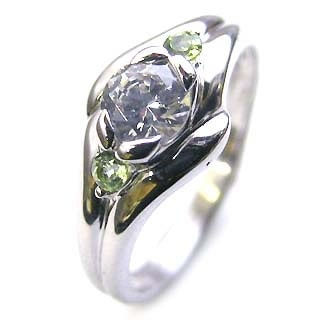 ( 婚約指輪 ) ダイヤモンド エンゲージリング( 8月誕生石 ) ペリドット楽ギフ_包装