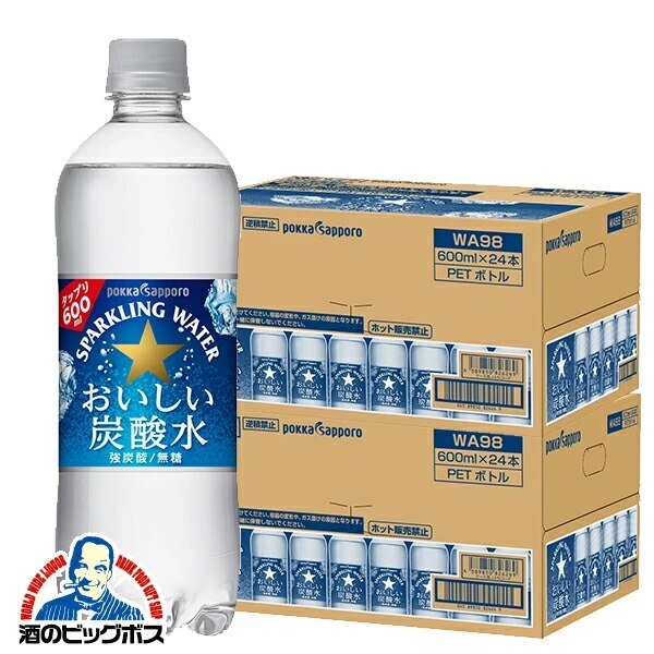 炭酸水 タンサン ポッカサッポロ おいしい炭酸水 600ml2ケース/48本(048)『POK』