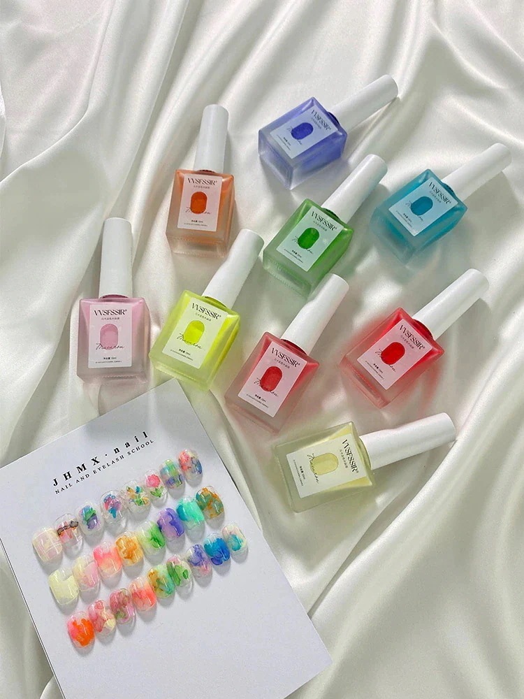 【送料無料】マニキュアマカロンスマッジ水彩グラデーションマーブルネイル水彩