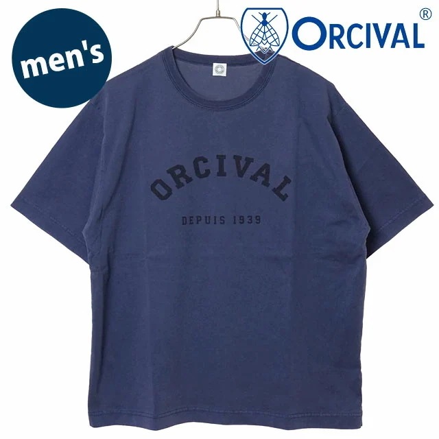 メール便 メンズ プリントTシャツ [OR-C0525-TAB] トップス カットソー 半袖 ネイビー NAVY 正規取扱店