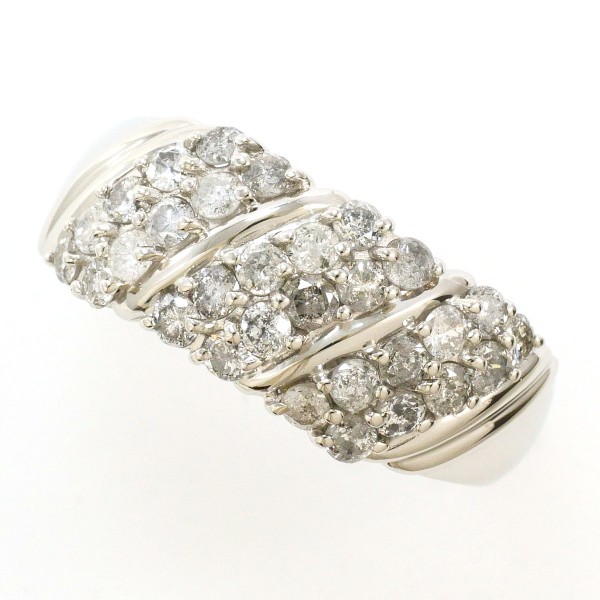 PT900 プラチナ リング 17号 ダイヤ 1.00 カード鑑別書 【中古】