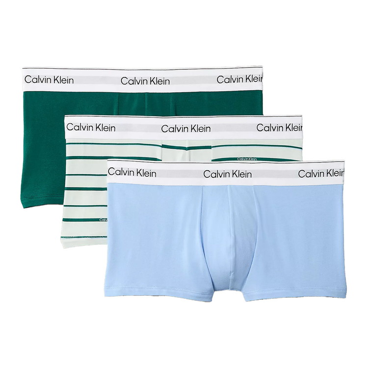 カルバンクライン：ICON COTTON STRETCH ローライズボクサーパンツ 3PK (ターフ／スプラウト・グリーン／フローズン・フィヨルド)【NB4389-312】